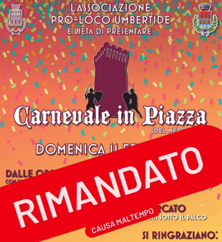 Carri di Carnevale ad Umbertide: EVENTO RIMANDATO CAUSA MALTEMPO