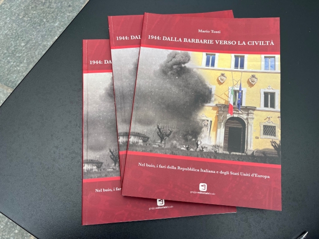 Presentato il libro di Mario Tosti in piazza XXV Aprile: “1944: Dalla barbarie verso la civiltà”