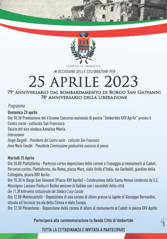 Umbertide commemora il 25 Aprile: il programma delle celebrazioni 
